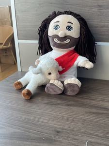 Muñeco <span class=keywords><strong>de</strong></span> Peluche OEM <span class=keywords><strong>de</strong></span> Jesús con Oveja para Regalo Cristiano - Product Image 4