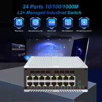 Switch de gestion industriel 16 ports RJ45, 8 ports SFP, double alimentation redondante, IP40, résistant aux hautes températures