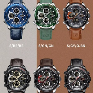 NAVIFORCE – montre de Sport pour hommes, affichage double lumineux, étanche, à Quartz, en cuir véritable, 2022 - Product Image 6