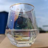 Vente directe d'usine, verre à vin blanc et rouge sans pied, motif diamant élégant arc-en-ciel irisé, cadeau, verre à boire