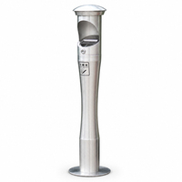Cendrier extérieur autoportant en acier inoxydable, cendrier verrouillable pour mégots, borne de collecte pour hôtels, bureaux et espaces publics