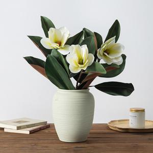 Flores Artificiales de Magnolia Meng Jie, Arreglo Floral de Seda y Plástico, Decoración para el Hogar, Accesorios para Bodas - Product Image 1