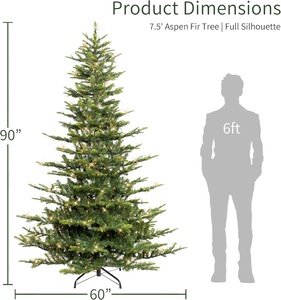 <span class=keywords><strong>Sapin</strong></span> de Noël artificiel Puleo International en <span class=keywords><strong>sapin</strong></span> aspen pré-éclairé de 7,5 pieds, 700 lumières claires, résistant aux flammes, utilisation en intérieur, installation facile - Product Image 3