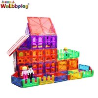 Tuiles magnétiques Blocs de construction magnétiques Jouets de construction en plastique ABS pour enfants de 5 à 7 ans - Thème des bâtiments célèbres Cadeau éducatif