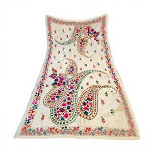 Ethnic Embroidered Cotton <b>Shawl</b> With Paisley Floral Pattern For <b>Women</b> Long Scarf All Seasons Daily Wear - Product Image 3