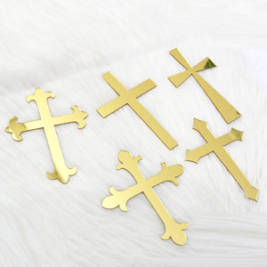 Adorno de Pastel con Cruz Dorada de Acrílico, Letreros Religiosos de Acrílico <span class=keywords><strong>para</strong></span> Decoración de Bautizo, <span class=keywords><strong>Primera</strong></span> Comunión y Confirmación - Product Image 3