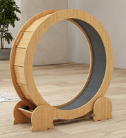 Roue de course pour chat en bois avec griffoir, arbre à chat et grattoir pour l'exercice quotidien