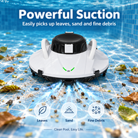 Robot de nettoyage de piscine automatique certifié CE FCC RoHS pour piscines de villas et de condos, 5000 mAh, autonomie de 120 minutes, panier de 2,5 L