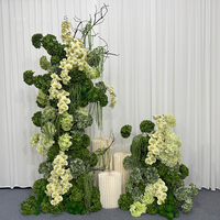 Luxueuze groene en blauwe hortensia KT-board bloemstuk voor bruiloft achtergronddecoratie, bloemstuk, evenementendecoratie