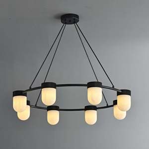 Lámpara colgante minimalista moderna de 6 cabezas, lámpara de techo redonda LED para sala de estar, comedor, dormitorio, iluminación del hogar - Product Image 2