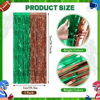 Kit de 55 ballons ruban football, accessoires photo, toile de fond de fête, rideau à franges en aluminium, décorations d'anniversaire pour fans, vert et marron