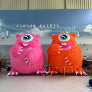 <span class=keywords><strong>Monstruo</strong></span> Inflable Gigante de 3m, Rosa, Naranja y Verde, de Tela Oxford 300D, Peludo, con Ventilador Incorporado, para Decoración de Festivales - Product Image 2