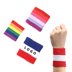 Factory Wholesale Elastic Wrist Support Brace Cycling Tennis Football Sports Sweatband Wristbands with logo Custom