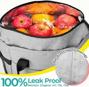 Large <b>Tote</b> Insulated <b>Lunch</b> <b>Bag</b> with Custom Logo Adult Casual Shoulder Strap <b>Lunch</b> Box for Women Side Pockets Water Bottle Holder - Product Image 2