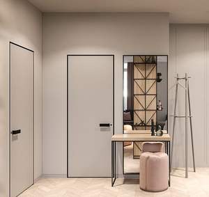 Porta Nascosta Seeyesdoor in PVC Senza Telaio, Design a Filo, Invisibile, con Finitura in Impiallacciatura Bianca, Apertura Laterale per Camera da Letto - Product Image 6