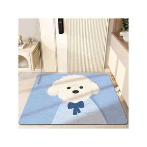 Paillasson rectangulaire en PVC antidérapant avec motif de chien de dessin animé, lavable et facile à nettoyer - Product Image 1