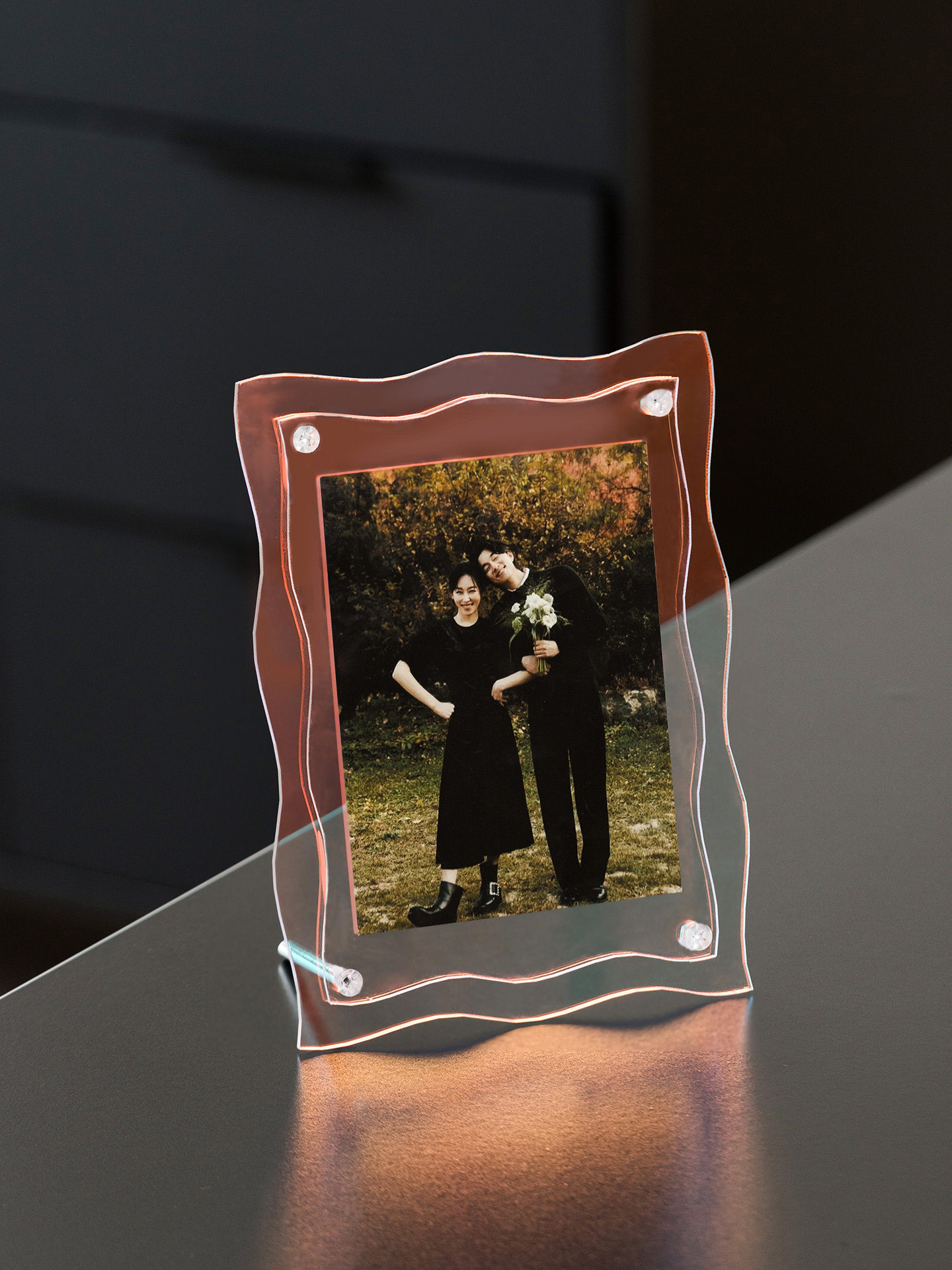 YOAEAILY Acrylic Gold Frames 8 X10, Slanted Back Gold Picture Frames Table Acrylic - View #4