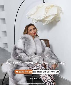 Manteau long en fourrure <span class=keywords><strong>de</strong></span> renard pour femme, <span class=keywords><strong>collection</strong></span> Janefur Fur Queen, service OEM personnalisé, logo gratuit, extra élégant - Product Image 5