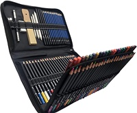 95 pièces de dessin au crayon de couleur kit comprend 72 crayon de couleur et croquis ensemble en nylon étui à fermeture éclair