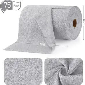 Microfiber Cleaning Cloth Roll 50/75/100 Pack Tear Away Towels 30x30cm Reusable Washable Cleaning Rags Towel Fabric