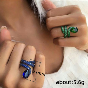 Snake Ring for Women Luxury Full Accent Style Party Fashion Finger Accessory Gift - Product Image 2