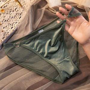 Sous-vêtements féminins sexy de style japonais à taille basse ODM avec dentelle brillante respirante imprimé pois de pêche en nylon/coton - Product Image 3