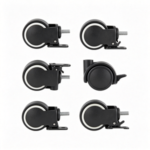 3 Inch Heavy Duty Caster Wheels with Brake, Set of 4 Locking Swivel Casters, Quiet Polyurethane Wheels for <b>Table</b>, Bed, Shelf - Product Image 1