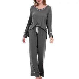 Warm Women's Underwear Stretch Modal Long Sleeve Pajamas 2 Pieces Comfortable Fashion Sleepwear Suit Womens Clothing