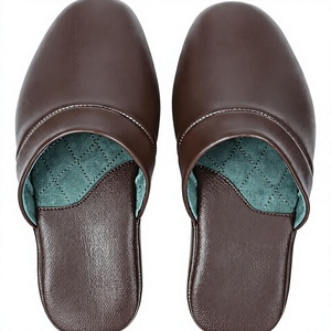 Brown Suede Women's House <b>Slippers</b> <b>Soft</b> Sole Slip-On Mule Shoes Round Toe Indoor Winter Home Wear - Product Image 1