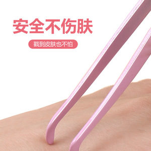 Eyelash Tweezers Stainless Steel Curved Head Precision Makeup Tool For False Lashes Nail Art - Product Image 4