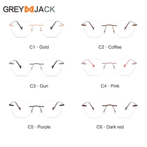 Monture de lunettes Greyjack sans monture, style œil de chat, métal, pour femmes, verres anti-reflets, 2021 - Product Image 4