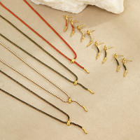 Parure Collier Serpent et Boucles d'Oreilles en Acier Inoxydable Plaqué Or 18K avec Cristaux CZ Colorés, Chaîne en Y, Bijoux Anti-ternissement Tendance pour Femme, Idéal Cadeau