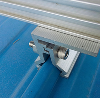 Pince de fixation pour panneau solaire AL6005-T5 anodisée, support de montage PV pour toiture en tôle pour toitures commerciales et industrielles