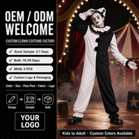 Disfraz de Payaso Terrorífico con Logotipo Personalizado, Traje de Cosplay para Actuaciones en Escenario para Adultos, OEM, ODM, Marca Privada, Halloween