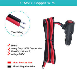 ปลั๊กไฟ12V 24V ช่องเสียบที่ชาร์จไฟพอร์ต3Ft ที่จุดบุหรี่14AWG สายต่อพ่วงพร้อมฟิวส์15A - Product Image 5
