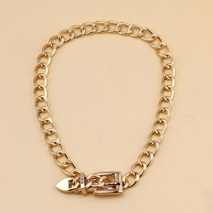 Collier ras du cou tendance en alliage de zinc avec pendentif cœur, chaîne minimaliste style hip-hop pour soirée - Product Image 2