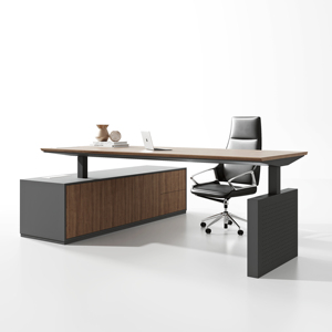 Escritorio en Forma de L con Altura Ajustable y Cajones, Escritorio Ejecutivo Ajustable - Product Image 5