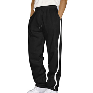 Pantalon en molleton mélangé pour homme, coupe décontractée, tissu riche en coton, taille élastique, confortable, grandes tailles incluses, idéal pour la détente quotidienne - Product Image 3