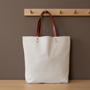 Sac fourre-tout en toile de coton écologique avec logo personnalisé, poignée, pour la plage et le shopping, avec fermeture éclair, recyclable et durable - Vente en gros - Product Image 1