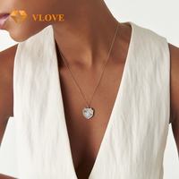 VLOVE Vente à chaud de nouveaux bijoux colliers de diamants bijoux 14k diamant bouclier médaillon pendentif