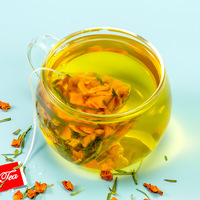 50 Sachets de Thé aux Feuilles de Bambou et Citrouille, Infusion Froide, 250g, Sachets de Thé Triangulaires, Thé Floral Personnalisé Jingyutang Anhui