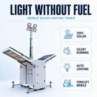 Tour d'éclairage solaire mobile de grande capacité avec lumières LED et générateur de secours pour l'extérieur