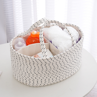 Sac de rangement pour couches de bébé en corde de coton prêt à être expédié, avec un design portable réutilisable et des compartiments modifiables