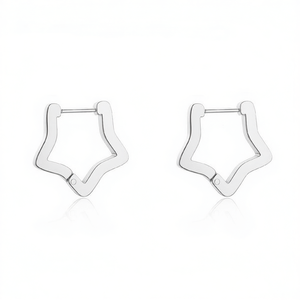 Pendientes de aro Amy Amy Star de acero inoxidable, joyería de moda para mujer, regalo de moda PE2810 - Product Image 4
