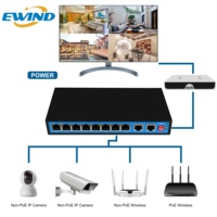 Pabrik OEM/ODM POE Switch 4 8 16 24 Port 100/1000M Ethernet Fiber Switch POE Gigabit dengan 2 Uplink RJ45 Ports