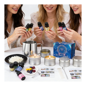 Recipientes de lujo para velas vacíos con tapa y caja para presentación y exhibición de cera aromática personalizada. - Product Image 3