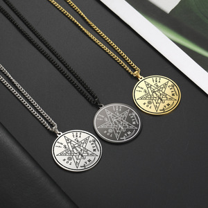 Colliers en acier inoxydable avec pendentif étoile <span class=keywords><strong>de</strong></span> David Hexagramme Jérusalem Chai Protection Symbole Collier Bijoux <span class=keywords><strong>de</strong></span> <span class=keywords><strong>religion</strong></span> juive - Product Image 2
