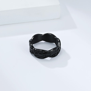 Anillo de Eternidad Entrelazado de Acero de Titanio, Estilo Nórdico Vintage, Inspirado en las Runas Vikingas, Diseño Artístico Unisex para el Dedo Índice - Product Image 4