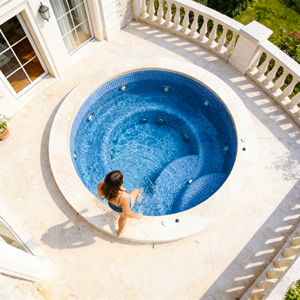 Piscina de hidromasaje exterior para 5 personas, de fibra de vidrio, con kit de masaje, jacuzzi, piscinas de diversión acuática, piscina con estructura. - Product Image 6