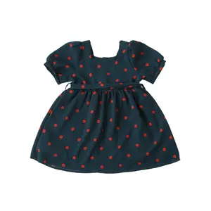 Hochwertiges Großhandel individuelles Polka-Punkt Eltern-Kind retro-langes Kleid blumendruck Mutter und Tochterkleidung